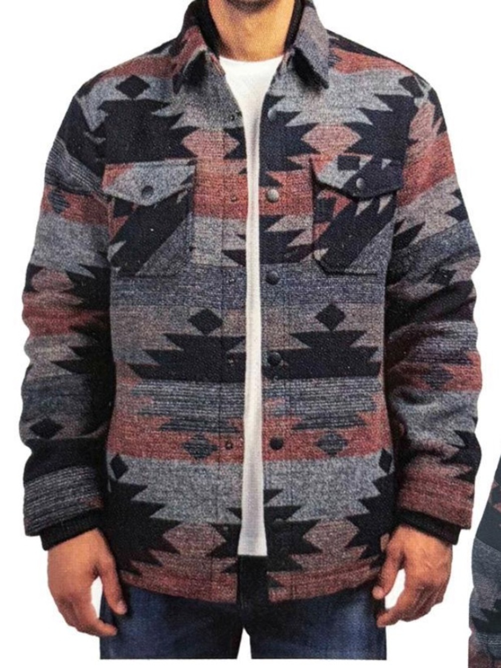 Jachs New York Wool Blend Shacket Jacket - Pattern Print